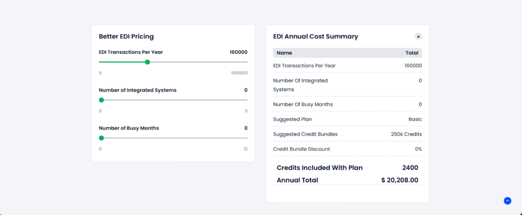 Better edi pricing calculator plan 1